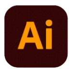 Icône d’Adobe Illustrator, affichant les lettres « Ai » en orange sur un fond carré marron foncé aux coins arrondis, représentant le logiciel de création graphique vectorielle.